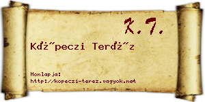 Köpeczi Teréz névjegykártya